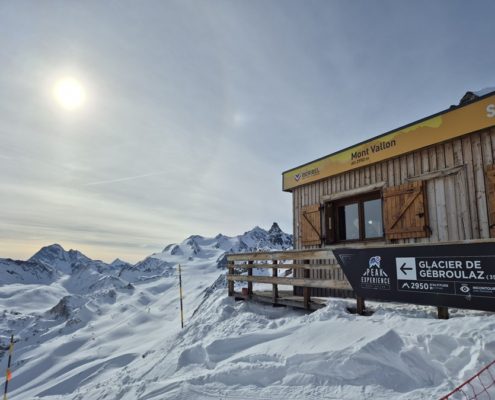 View from Mont Vallon Meribel of Glacier Gebroulaz