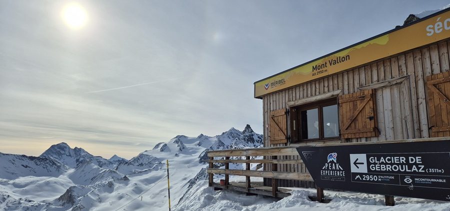 View from Mont Vallon Meribel of Glacier Gebroulaz