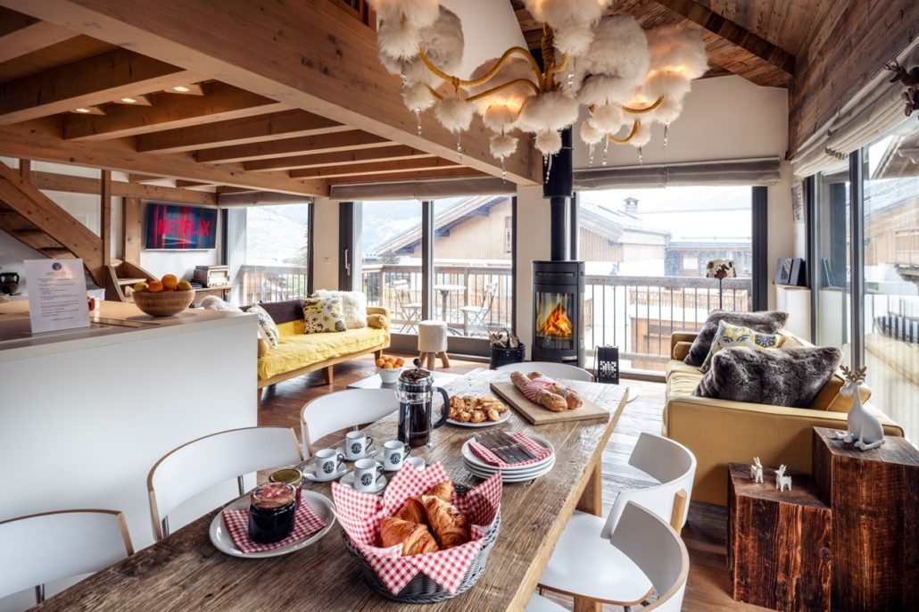 Breakfast table in Chalet Mamie Courchevel