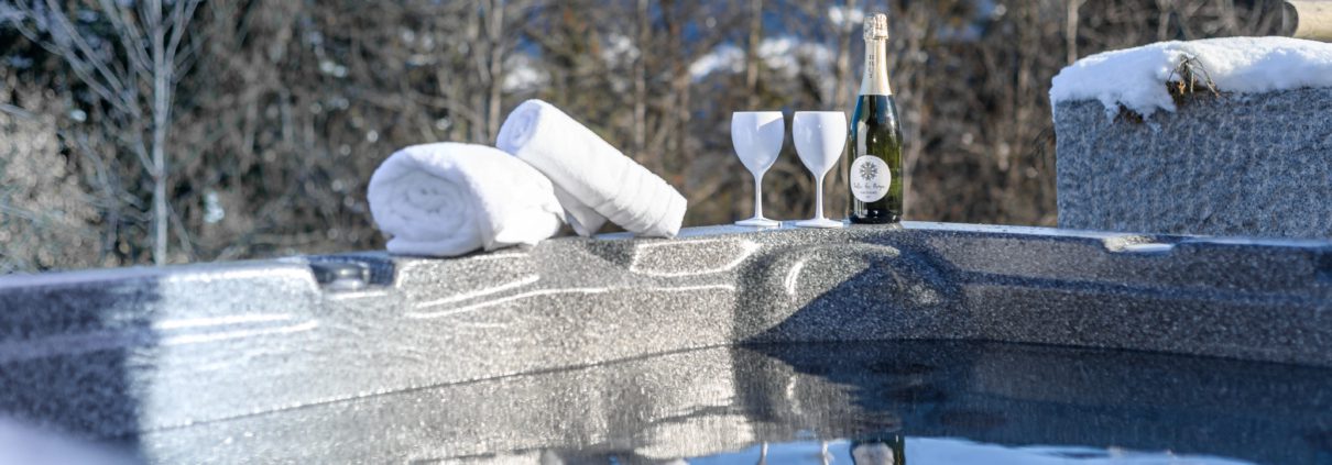 Close up of a chalet hot tub in La Tania