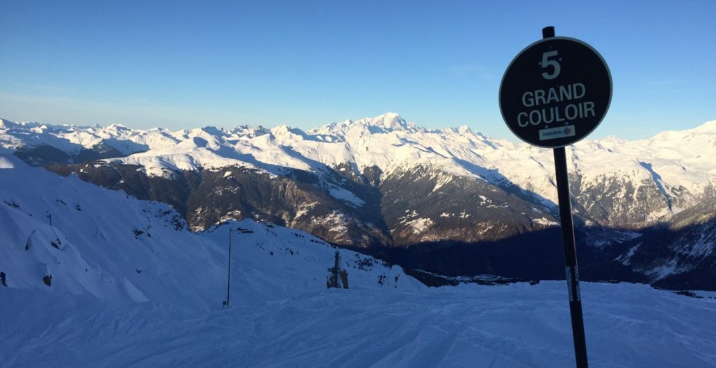 Ski piste sign for the famous Grand Couloir, Courchevel, Three Valleys