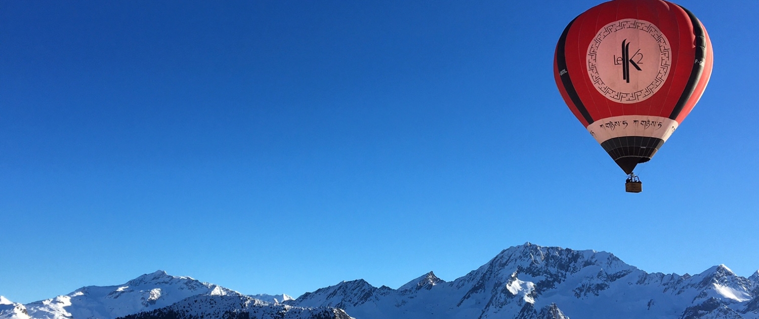 Ski holidays in France. Hot air balloon over Courchevel.