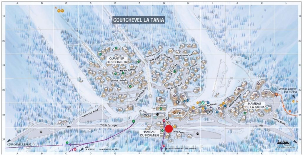 Location of Ski Magic Chalet Brigitte in La Tania, 3 Valleys